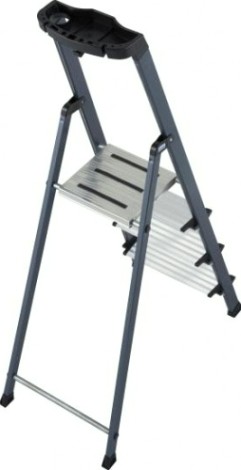 Стремянка алюминиевая KRAUSE MONTO SECURO 4 ступени (анодированная) [126429]