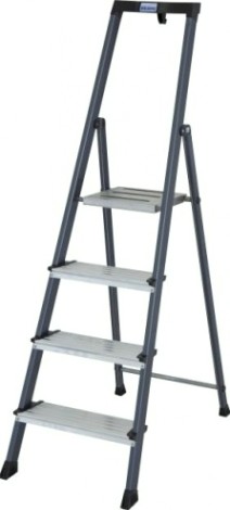 Стремянка алюминиевая KRAUSE MONTO SECURO 4 ступени (анодированная) [126429]