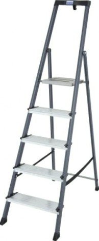 Стремянка алюминиевая KRAUSE MONTO SECURO 5 ступеней (анодированная) [126436]