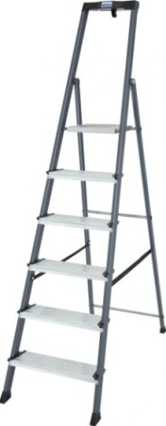 Стремянка алюминиевая KRAUSE MONTO SECURO 6 ступеней (анодированная) [126443]