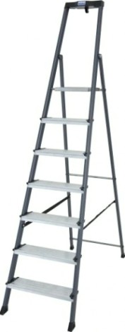 Стремянка алюминиевая KRAUSE MONTO SECURO 7 ступеней (анодированная) [126450]