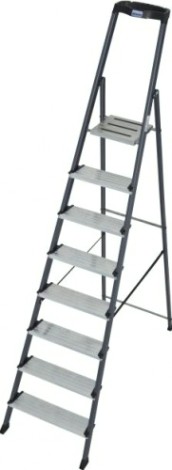 Стремянка алюминиевая KRAUSE MONTO SECURO 8 ступеней (анодированная) [126467]