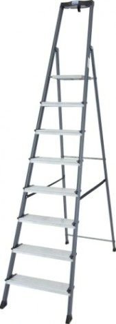 Стремянка алюминиевая KRAUSE MONTO SECURO 8 ступеней (анодированная) [126467]