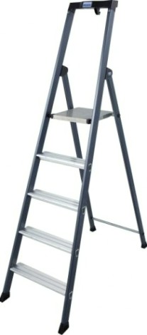 Стремянка алюминиевая KRAUSE MONTO SEPRO 5 ступеней анодированная [124197]