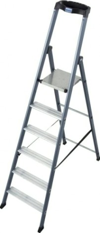 Стремянка алюминиевая KRAUSE MONTO SEPRO 6 ступеней анодированная [124203]