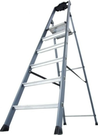 Стремянка алюминиевая KRAUSE MONTO SEPRO 6 ступеней анодированная [124203]