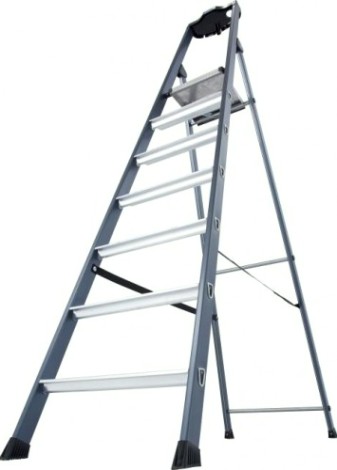 Стремянка алюминиевая KRAUSE MONTO SEPRO 7 ступеней анодированная [124210]