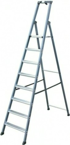 Стремянка алюминиевая KRAUSE MONTO SEPRO 8 ступеней анодированная [124227]