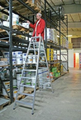 Стремянка алюминиевая KRAUSE STABILO 10 ступеней двухсторонняя [124777]