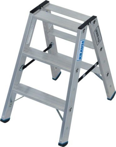 Стремянка алюминиевая KRAUSE STABILO 3 ступени, 225 кг, двухсторонняя [135100]