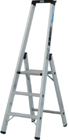 Стремянка алюминиевая KRAUSE STABILO 3 ступени, 225 кг, высокая дуга [135018]