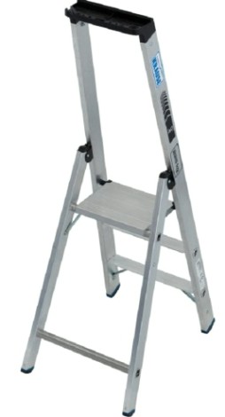 Стремянка алюминиевая KRAUSE STABILO 3 ступени, 225 кг, высокая дуга [135018]