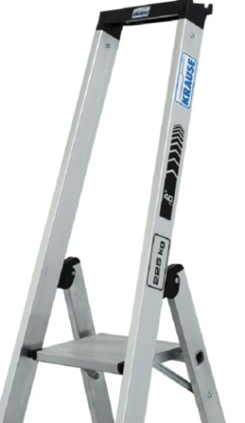 Стремянка алюминиевая KRAUSE STABILO 3 ступени, 225 кг, высокая дуга [135018]