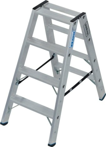 Стремянка алюминиевая KRAUSE STABILO 4 ступени, 225 кг, двухсторонняя [135117]