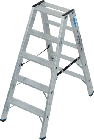 Стремянка алюминиевая KRAUSE STABILO 5 ступеней, 225 кг, двухсторонняя [135124]