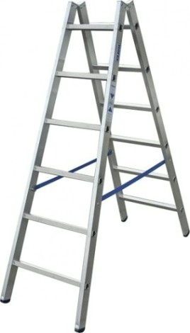 Стремянка алюминиевая KRAUSE STABILO 6 перекладин двухсторонняя [124906]