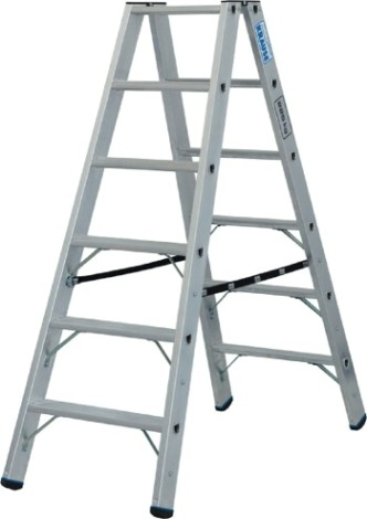 Стремянка алюминиевая KRAUSE STABILO 6 ступеней, 225 кг, двухсторонняя [135131]