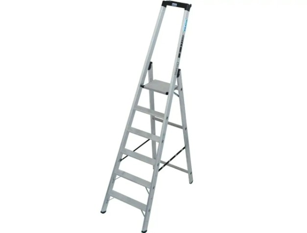 Стремянка алюминиевая KRAUSE STABILO 6 ступеней, 225 кг, высокая дуга [135049]