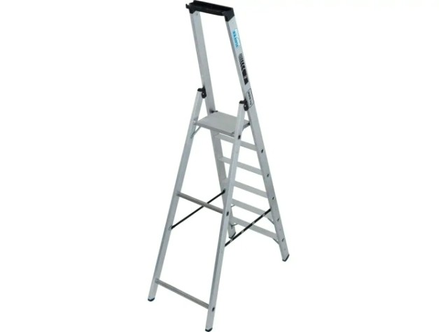 Стремянка алюминиевая KRAUSE STABILO 6 ступеней, 225 кг, высокая дуга [135049]