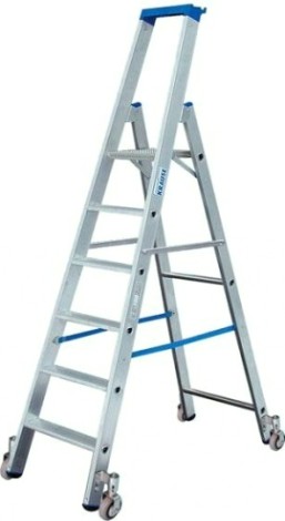 Стремянка алюминиевая KRAUSE STABILO 6 ступеней передвижная [124630]