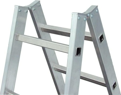 Стремянка алюминиевая KRAUSE STABILO 7 перекладин двухсторонняя [124913]