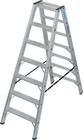 Стремянка алюминиевая KRAUSE STABILO 7 ступеней, 225 кг, двухсторонняя [135148]