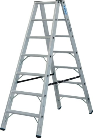 Стремянка алюминиевая KRAUSE STABILO 7 ступеней, 225 кг, двухсторонняя [135148]
