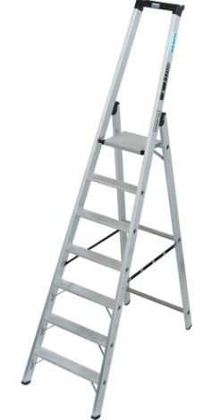Стремянка алюминиевая KRAUSE STABILO 7 ступеней, 225 кг, высокая дуга [135056]