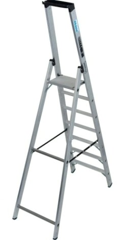 Стремянка алюминиевая KRAUSE STABILO 7 ступеней, 225 кг, высокая дуга [135056]