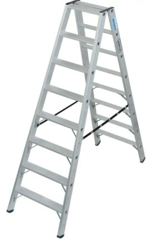 Стремянка алюминиевая KRAUSE STABILO 8 ступеней, 225 кг, двухсторонняя [135155]