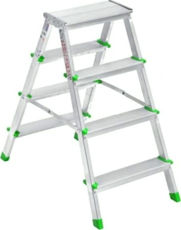 Стремянка алюминиевая Sarayli 4 ступени двухсторонняя [3104]