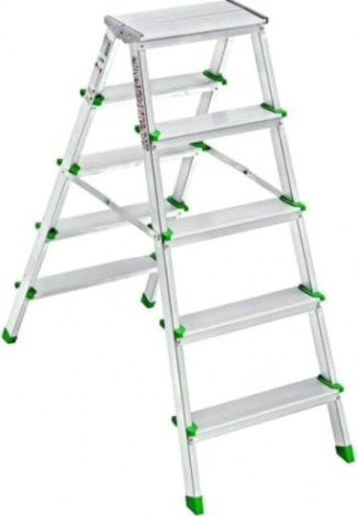 Стремянка алюминиевая Sarayli 5 ступеней двухсторонняя [3105]