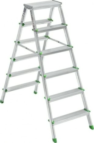 Стремянка алюминиевая Sarayli 6 ступеней двухсторонняя [3106]