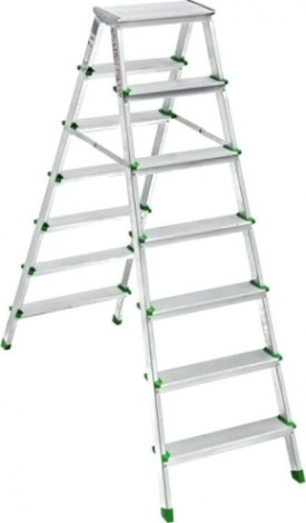 Стремянка алюминиевая Sarayli 7 ступеней двухсторонняя [3107]