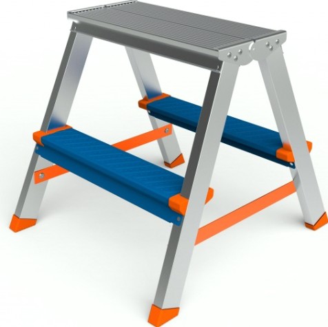 Стремянка алюминиевая Sarayli Color 2 ступени двухсторонняя [3302]