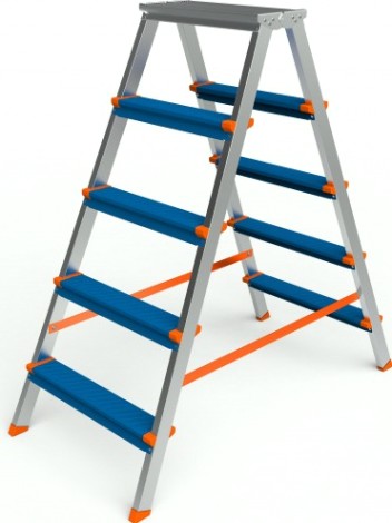 Стремянка алюминиевая Sarayli Color 5 ступеней двухсторонняя [3305]