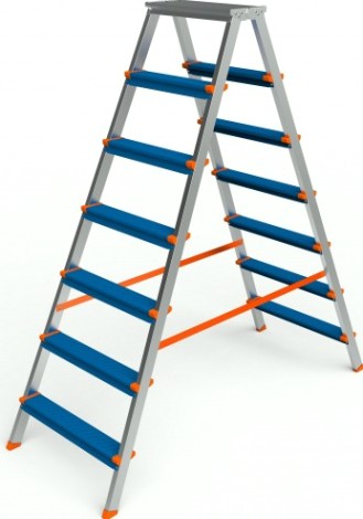 Стремянка алюминиевая Sarayli Color 7 ступеней двухсторонняя [3307]
