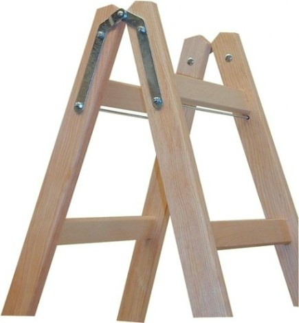 Стремянка деревянная KRAUSE 8 перекладин, двухсторонняя [170101]