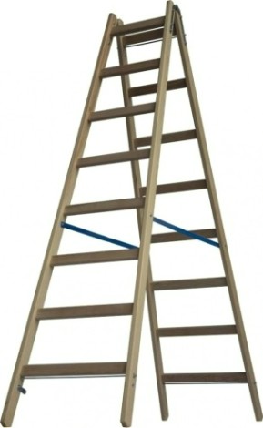 Стремянка деревянная KRAUSE 8 перекладин, двухсторонняя [170286]