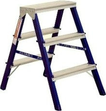 Стремянка стальная АЛЮМЕТ MD 8203 3 ступени двухсторонняя [MD8203]