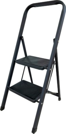 Стремянка стальная АЛЮМЕТ МКP 802 2 ступени, широкие пластиковые ступени [МК802P]