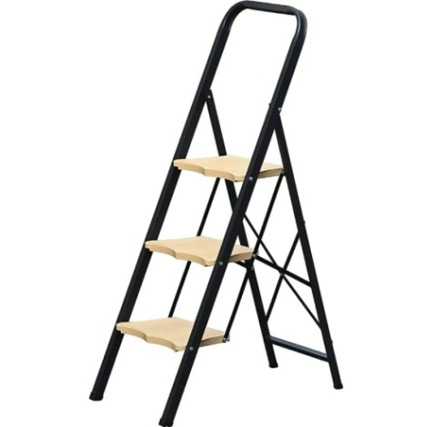 Стремянка стальная АЛЮМЕТ МКP 803 3 ступени, широкие пластиковые ступени [МК803P]