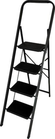 Стремянка стальная АЛЮМЕТ МКP 804 4 ступени, широкие пластиковые ступени [МК804P]