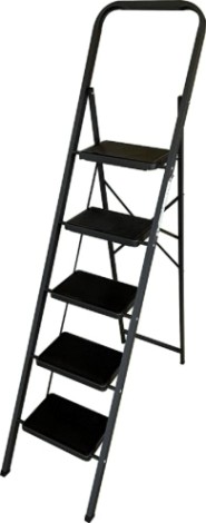 Стремянка стальная АЛЮМЕТ МКP 805 5 ступеней, широкие пластиковые ступени [МК805P]