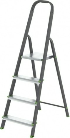 Стремянка стальная СИБРТЕХ 4 ступени алюминиевые ступени [97954]