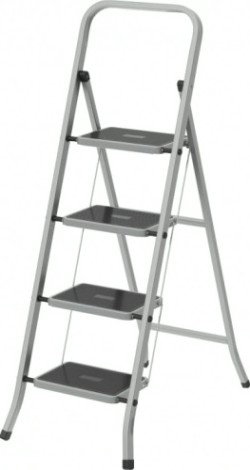 Стремянка стальная СИБРТЕХ 4 ступени с полимерным покрытием [97869]