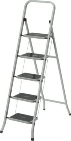 Стремянка стальная СИБРТЕХ 5 ступеней с полимерным покрытием [97870]