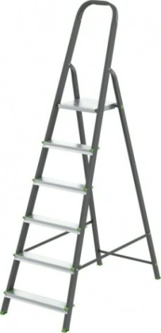 Стремянка стальная СИБРТЕХ 6 ступеней алюминиевые ступени [97956]