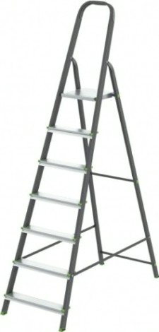 Стремянка стальная СИБРТЕХ 7 ступеней алюминиевые ступени [97957]