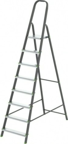 Стремянка стальная СИБРТЕХ 8 ступеней алюминиевые ступени [97958]